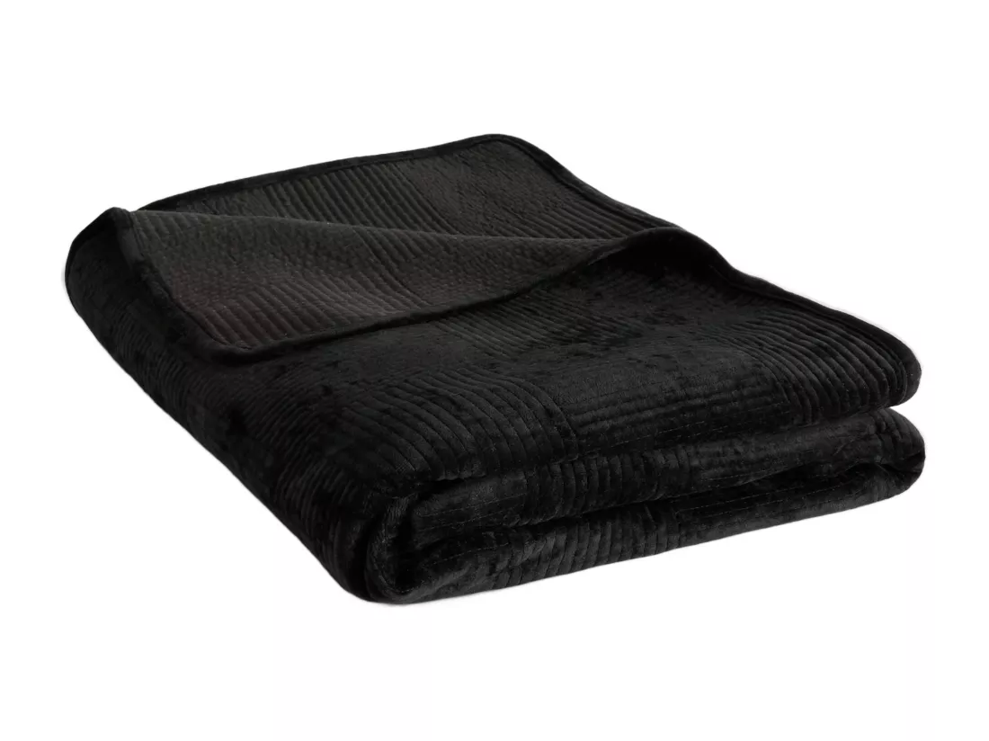 Jeté de lit Quadron Noir Polyester 200 x 220