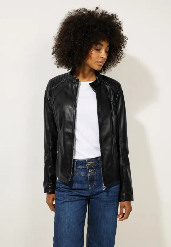 Jacke in Lederoptik - Black