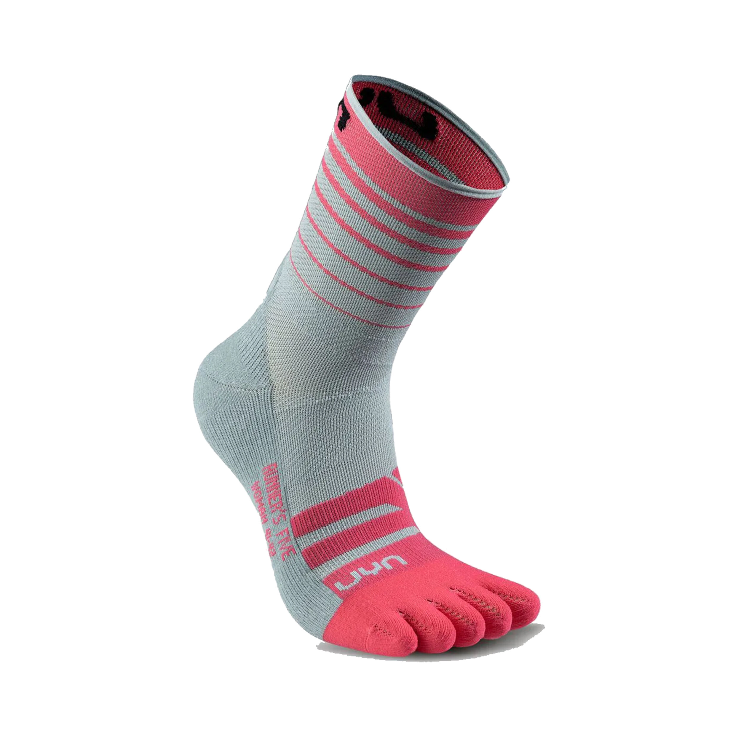 UYN Runner's Five Chaussettes De Running Femmes - Gris , Pink