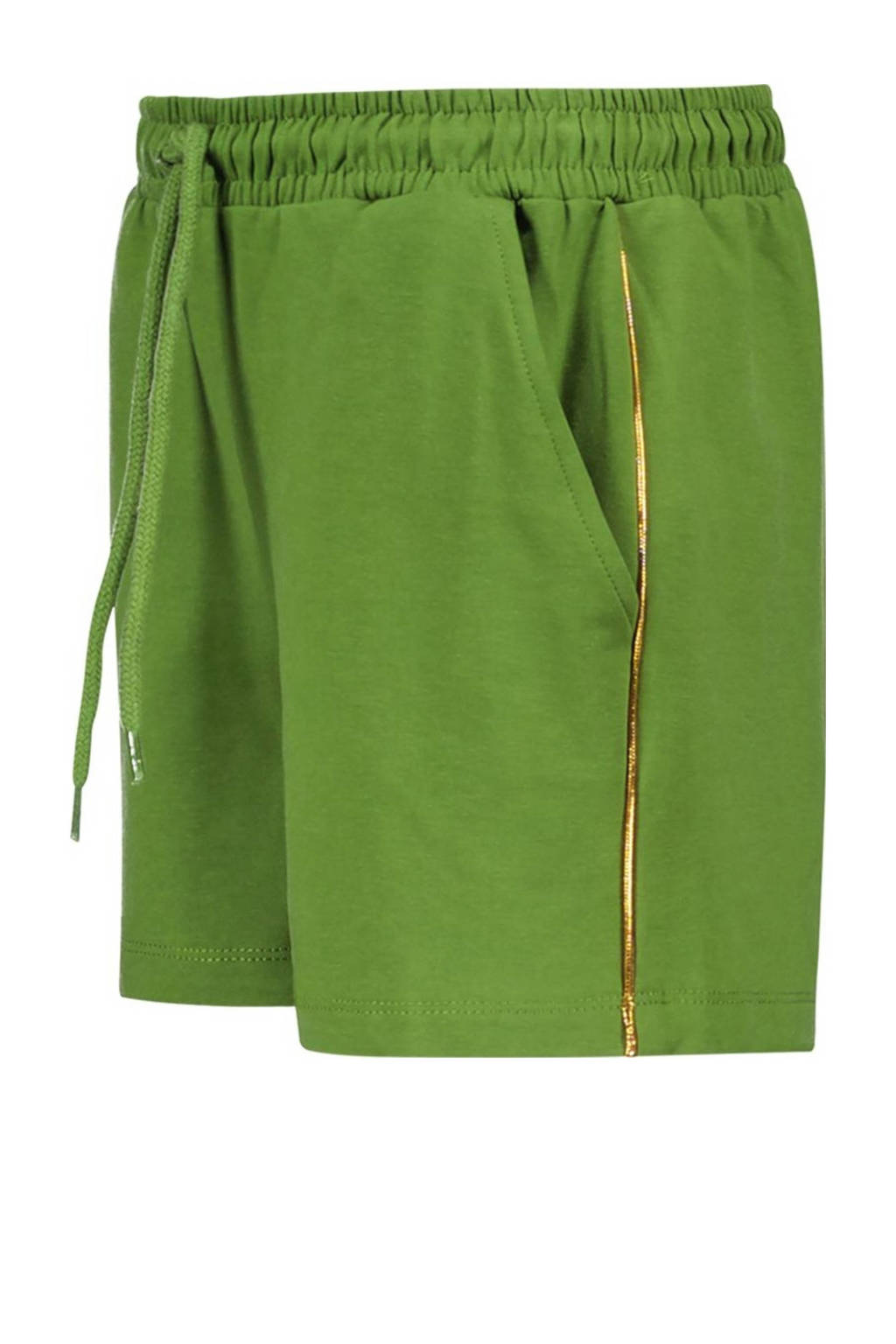 TYGO & vito regular fit casual short Peggy met zijstreep olijfgroen