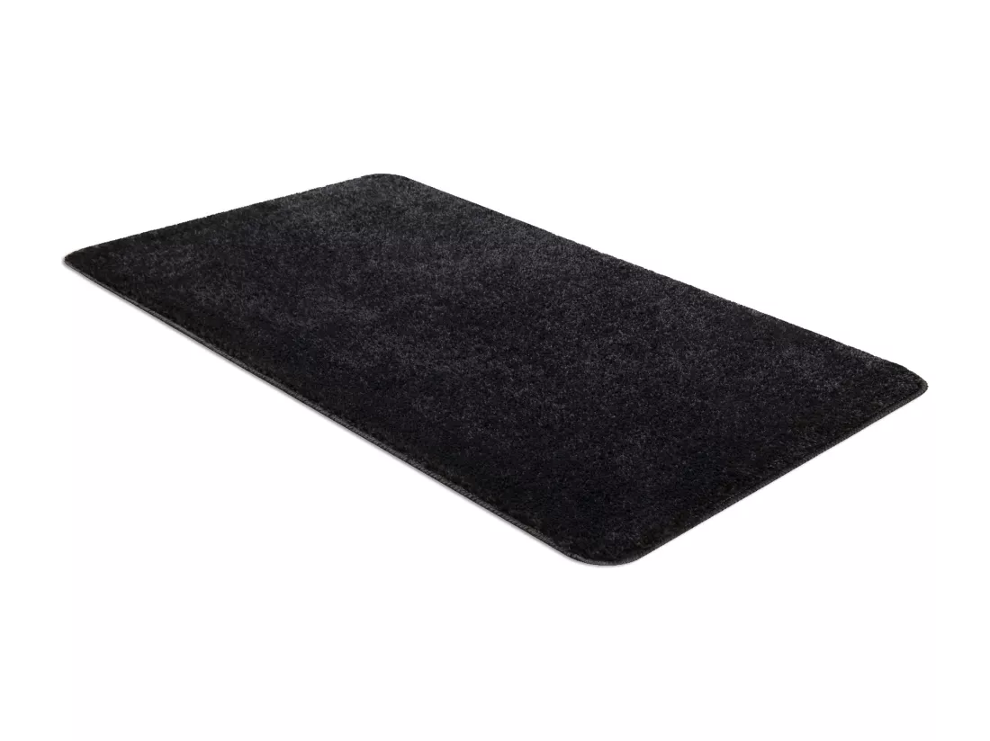 Tapis de salle de bain SANTA, plaine, antidérapant, doux - noir 50x80 cm