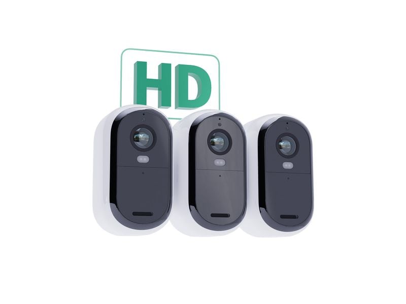 Arlo Essential Outdoor FHD (Gen 2) VMC2350 Weiss, 3er Set All Ihre Sicherheitsbedürfnisse. Eine leicht zu installierende Kamera