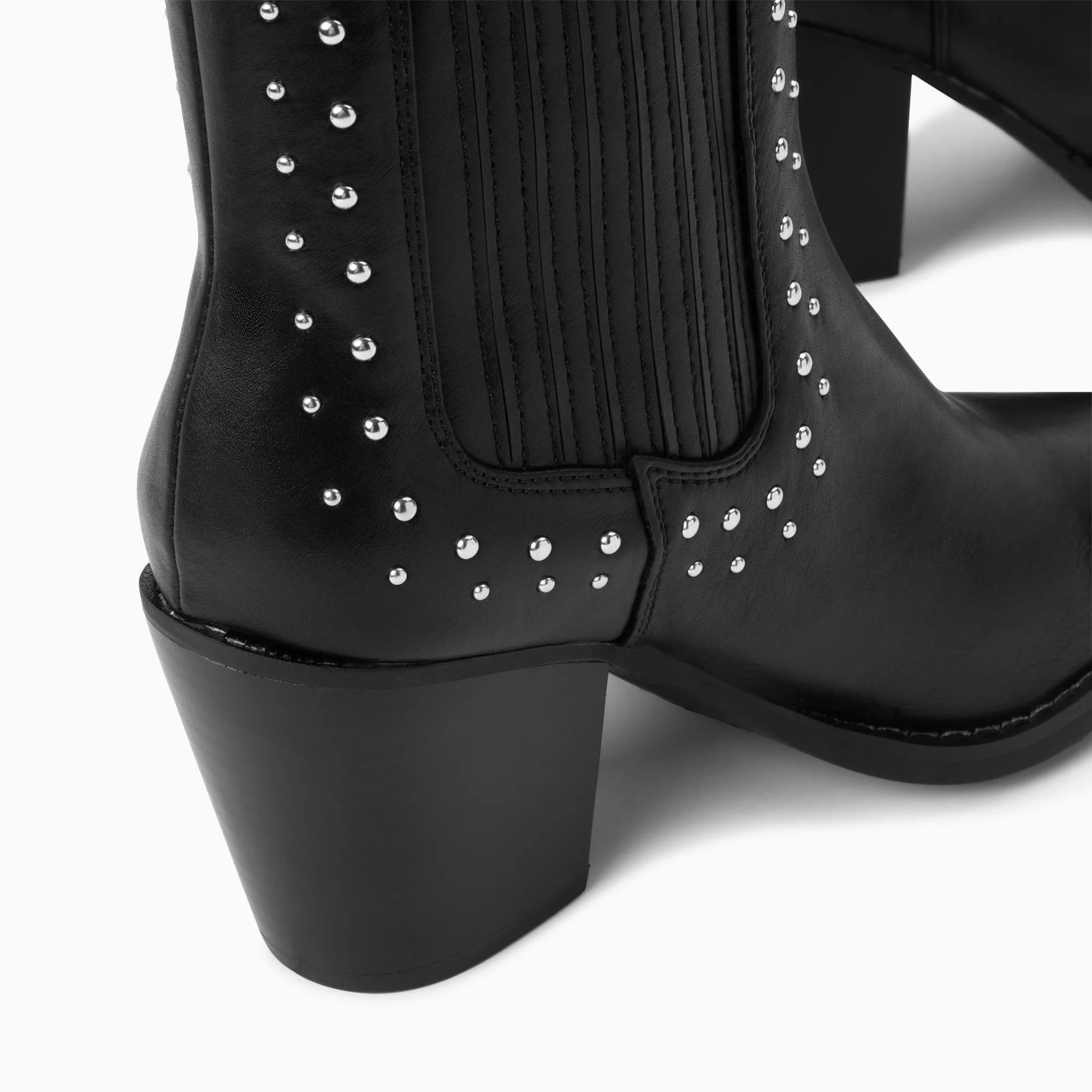Bottines-Bottines santiags Rivoli montantes noires à clous