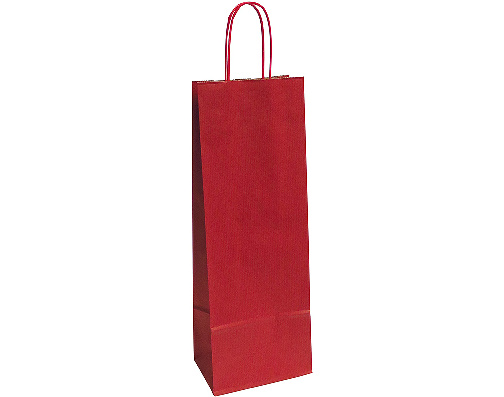 SACO PAPEL PARA GARRAFA COM ASA TORCIDA AMERICANA VERMELHO 14X8.5X39.5CM