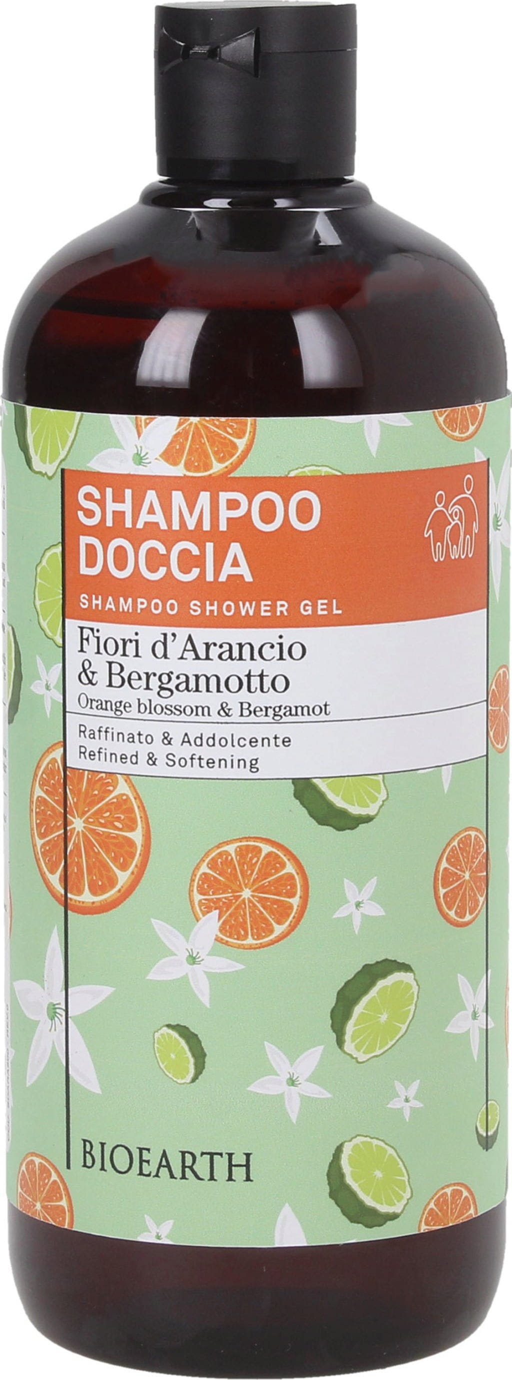 BIOEARTH  Family 2in1 Shampoo & Duschgel Orangenblüte & Bergamotte, 500 ml