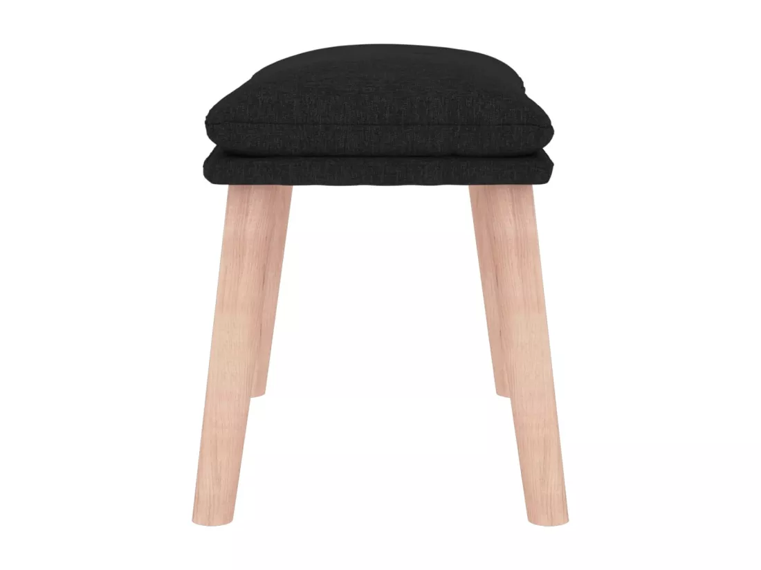 Repose-pied Noir 45x29,5x35 cm Tissu