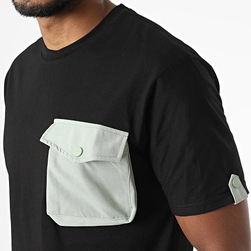 Tee Shirt Poche T8814 Noir Vert Kaki