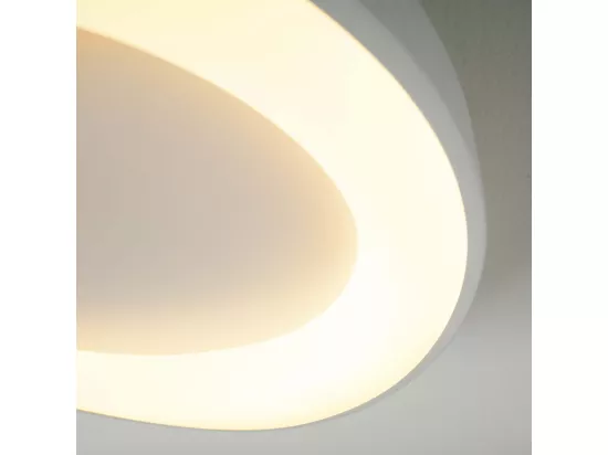 Plafonnier rond blanc épuré LED intégrées dimmable 50 cm - Belina