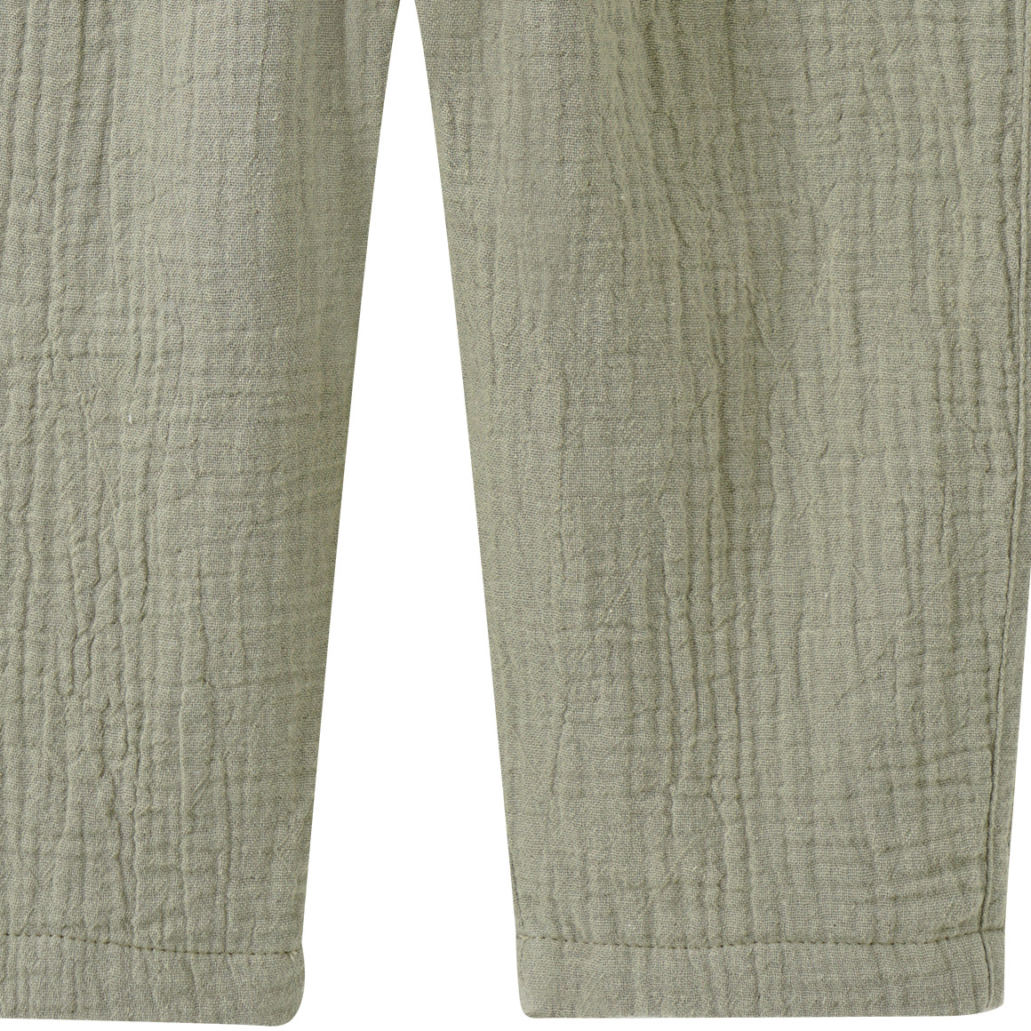 Topomini Pure Collection Baby Musselin-Hose mit Elastikbund oliv