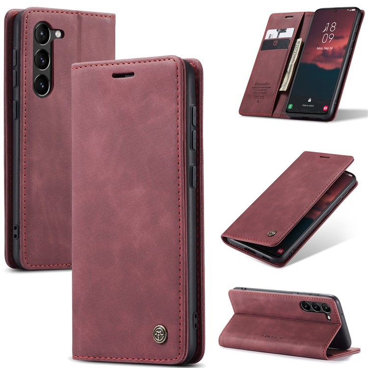 Samsung Galaxy S24 Leder Tasche Flip Wallet Etui mit Kartenfächern - Rot