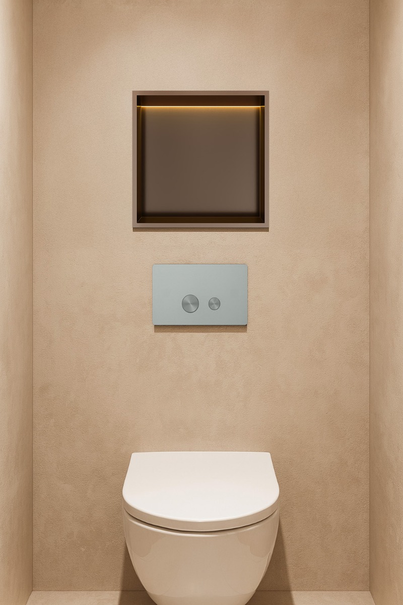 Hotbath &More inbouwnis met verlichting 30x30x10cm tuscan bronze