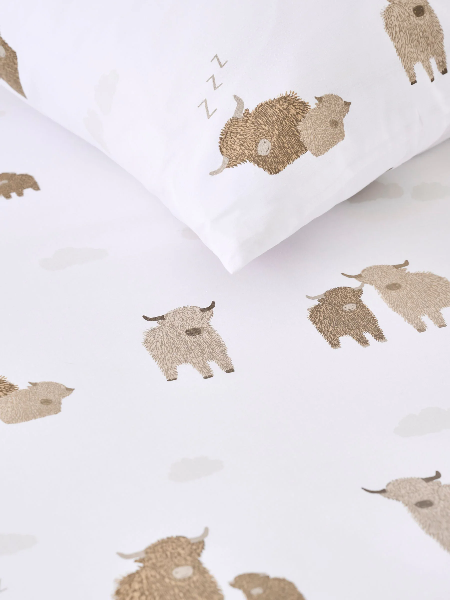 The Highland Cow Fitted Sheet Pillowcase Set