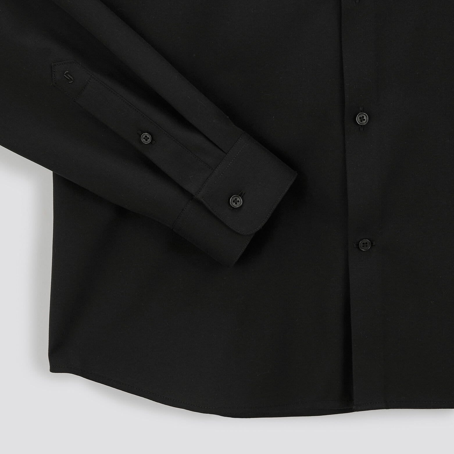 Chemise slim sans repassage unie coton Noir
