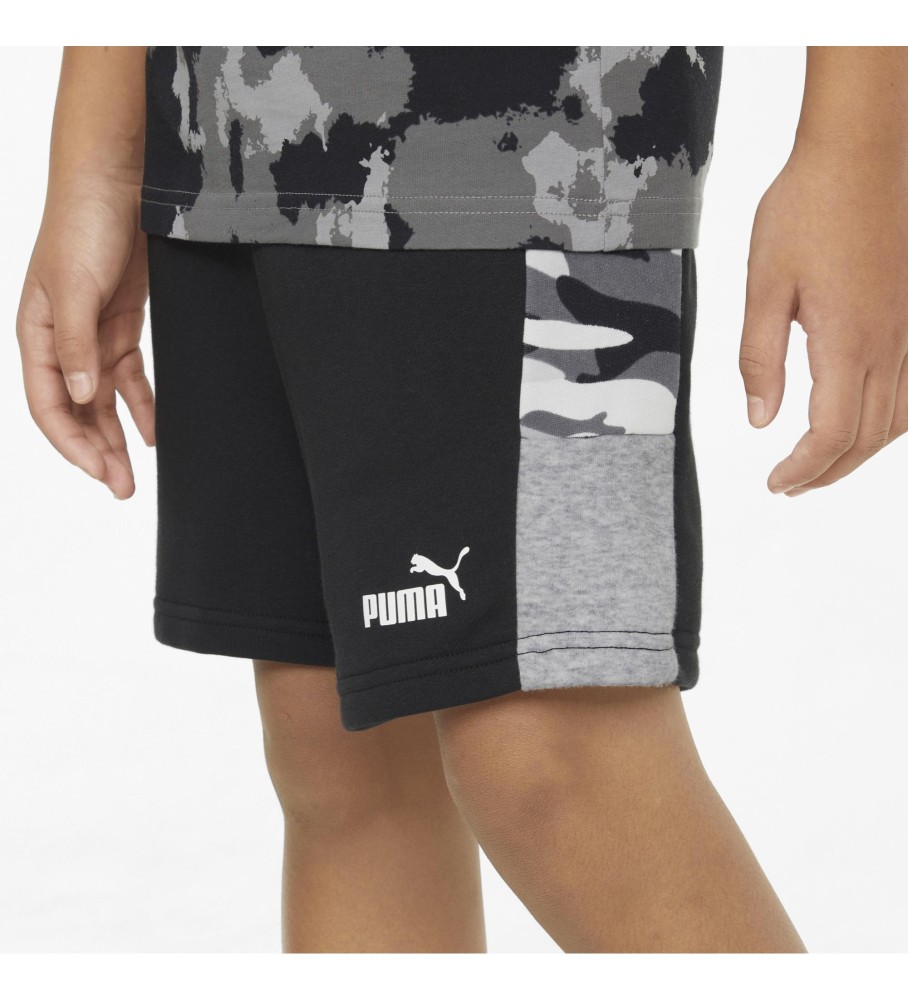 Puma Short Juvenil Camuflado Preto