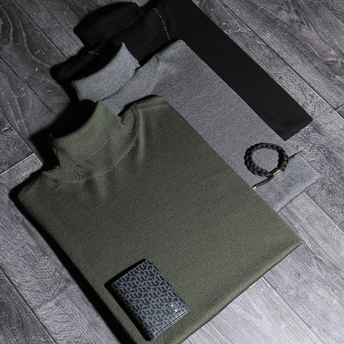 Pull Col Roulé JUM-83 Khaki