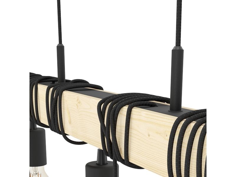 EGLO Leuchten Pendelleuchte TOWNSHEND schwarz, braun exkl. Hängeleuchte