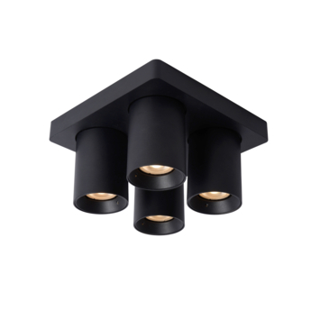Lucide NIGEL plafondspot LED Dim to warm GU10 2200K/3000K Zwart