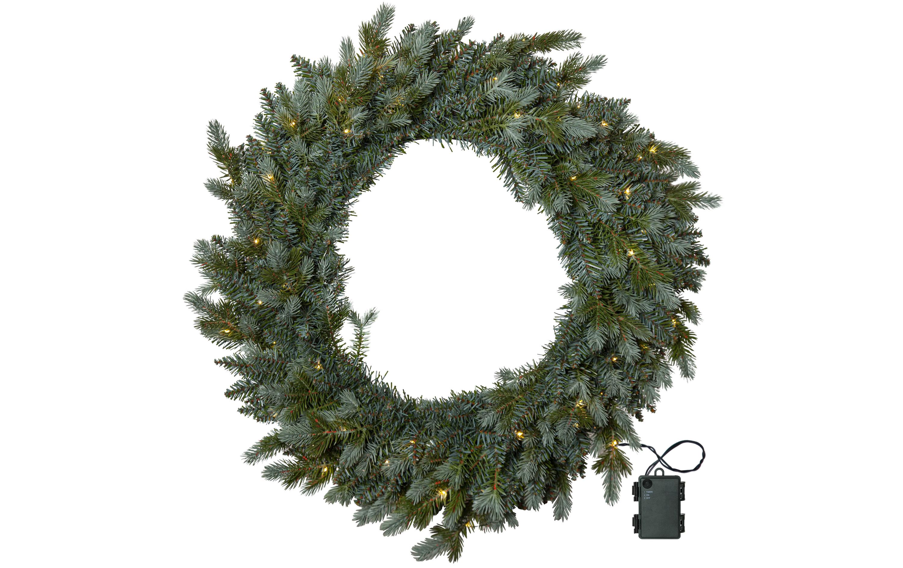 LED-Weihnachtskranz Greyland, Ø 80 cm, GrünLED Weihnachtsdekoration
