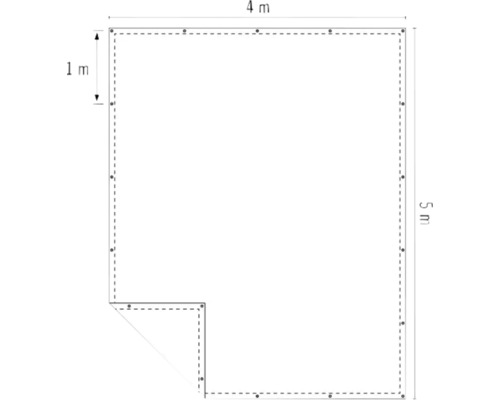 Geweven zeildoek 140 g wit 4 x 5 m