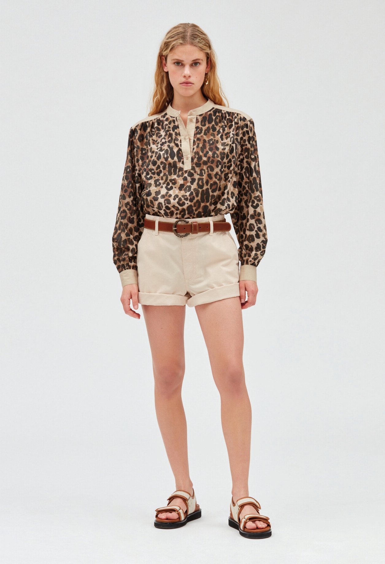 Short coton beige