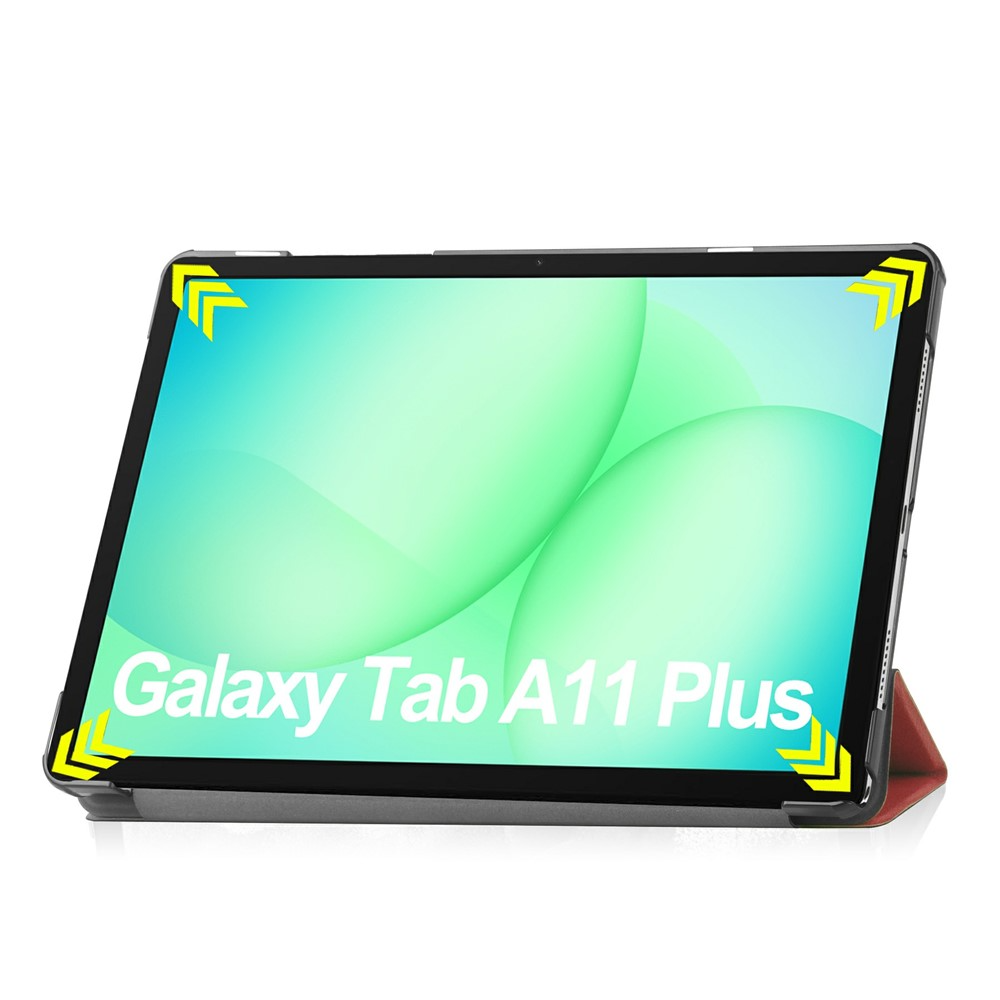 Samsung Galaxy Tab A11  Plus / A9  Plus Leder Tasche Flip Cover Hülle - Dunkelrot