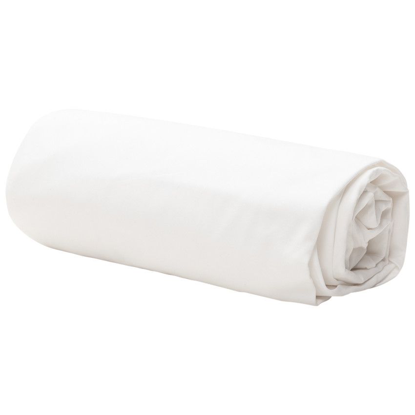 Drap housse en popeline blanc 70 x 140 cm - Blanc