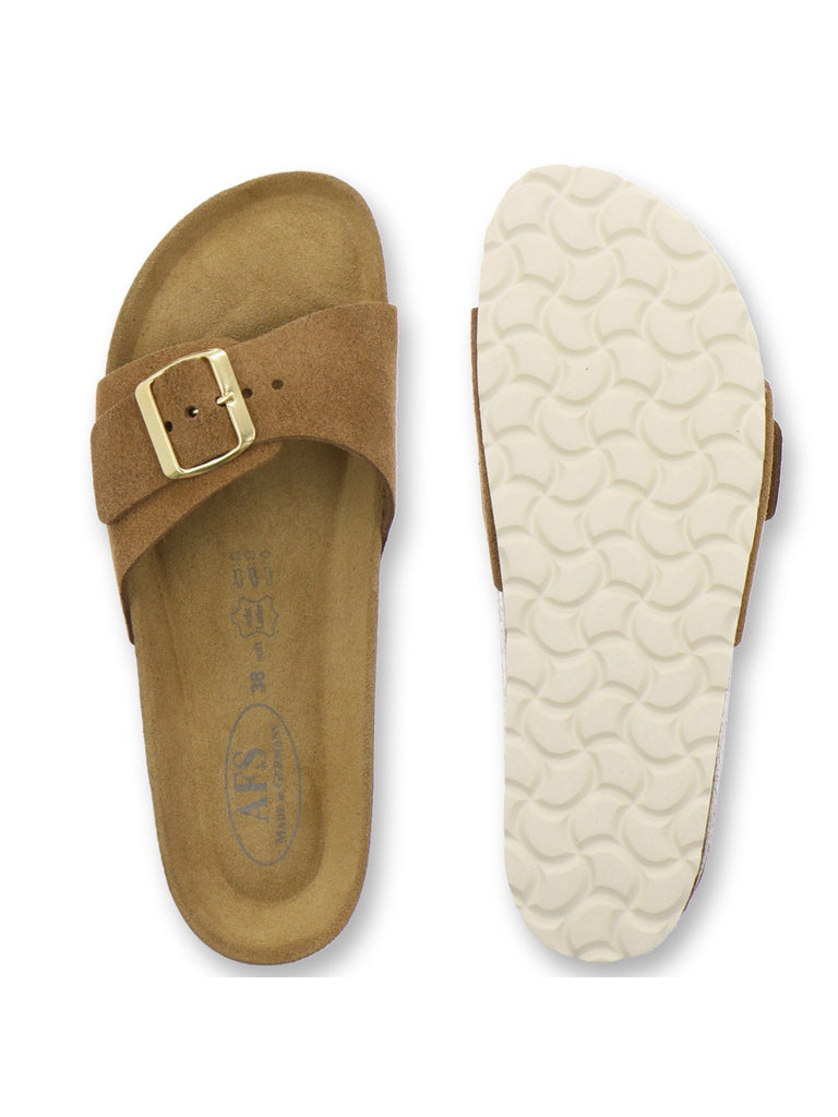 modische Pantoletten Damen cognac