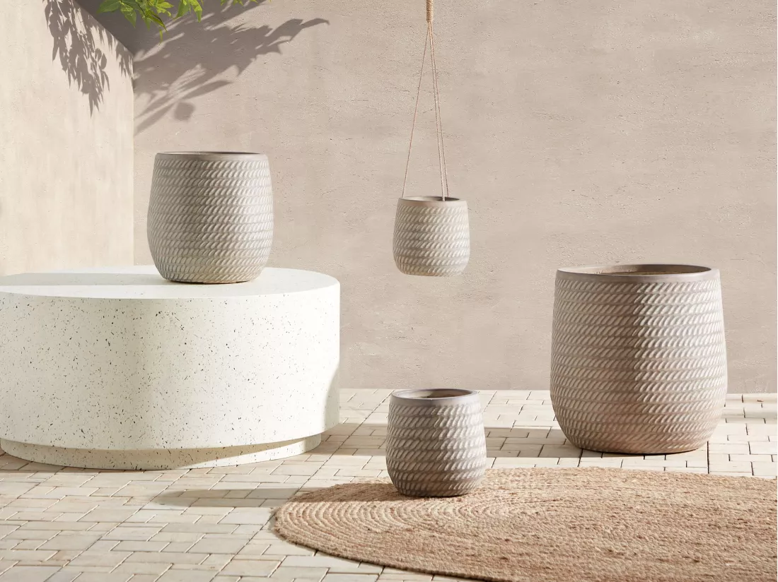 Cache-pot LIVADIA Pierre 27 cm Taupe
