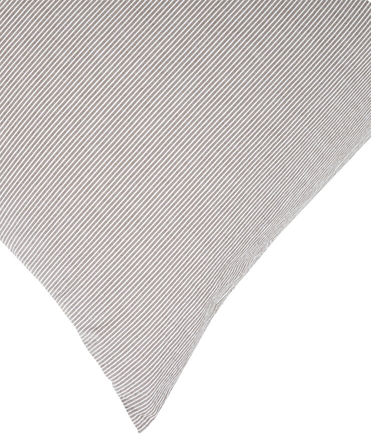 Magasin du Nord Collection Small stripe washed percale 200x220cm brown/white Brown/white