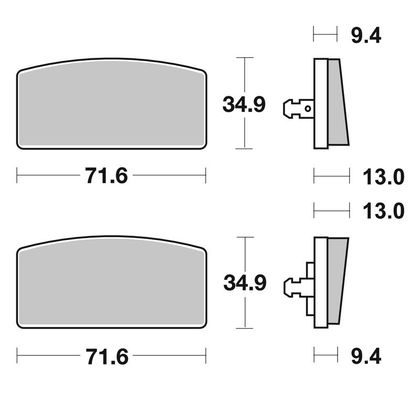 Plaquettes de freins SBS 520HF Organique avant
