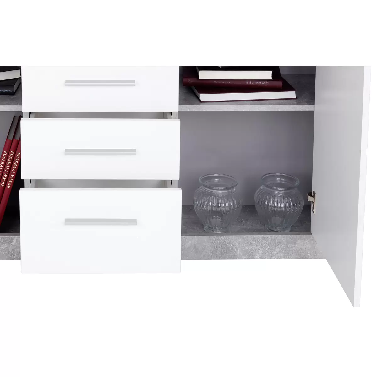 Sideboard Malta weiss,Betonoptik