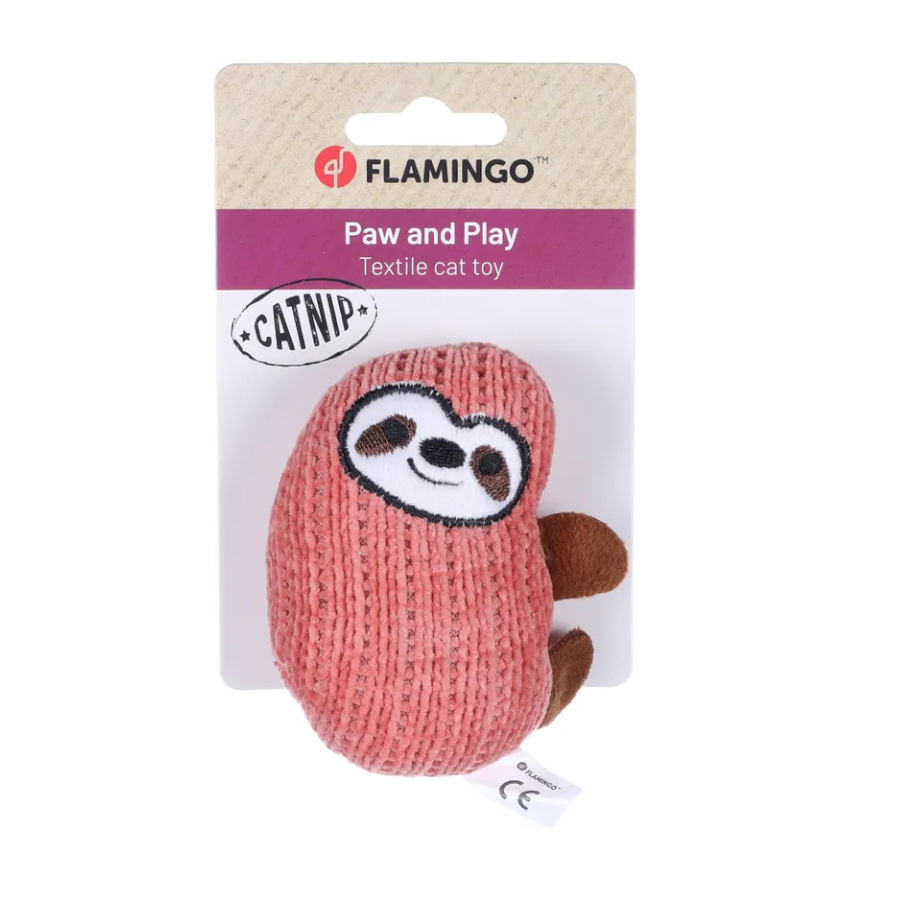 Bicho-preguiça de pelúcia Flamingo Blaro para gatos