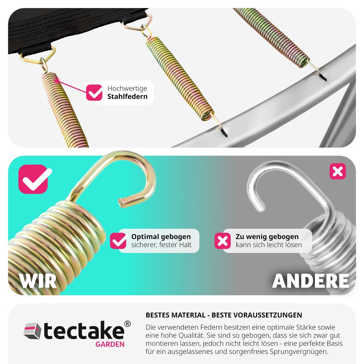 Trampoline tectake Garfunky Ø 366 cm, GS-gecertificeerd inclusief instapladder
