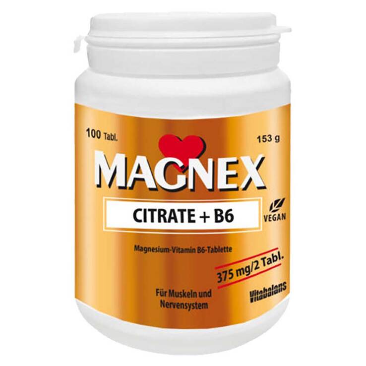 Magnex Citrate + B6 vegan laktosefrei zuckerfrei Tab, 100 St