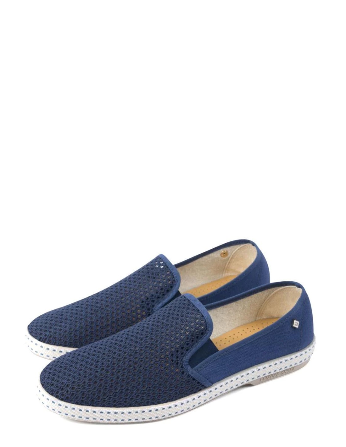 rivieras espadrilles homme classic canvas & mesh bleu de travail