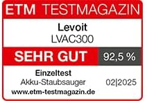 Levoit - Akku Staubsauger - Laufzeit für 150㎡ - Staubsauger Kabellos - 99,9 Prozent Staubfangrate - Mini-Motorbürste - Selbststehend - Anti Tangle - Für Tierhaare/Teppiche/Hartböden/Auto - LVAC-300
