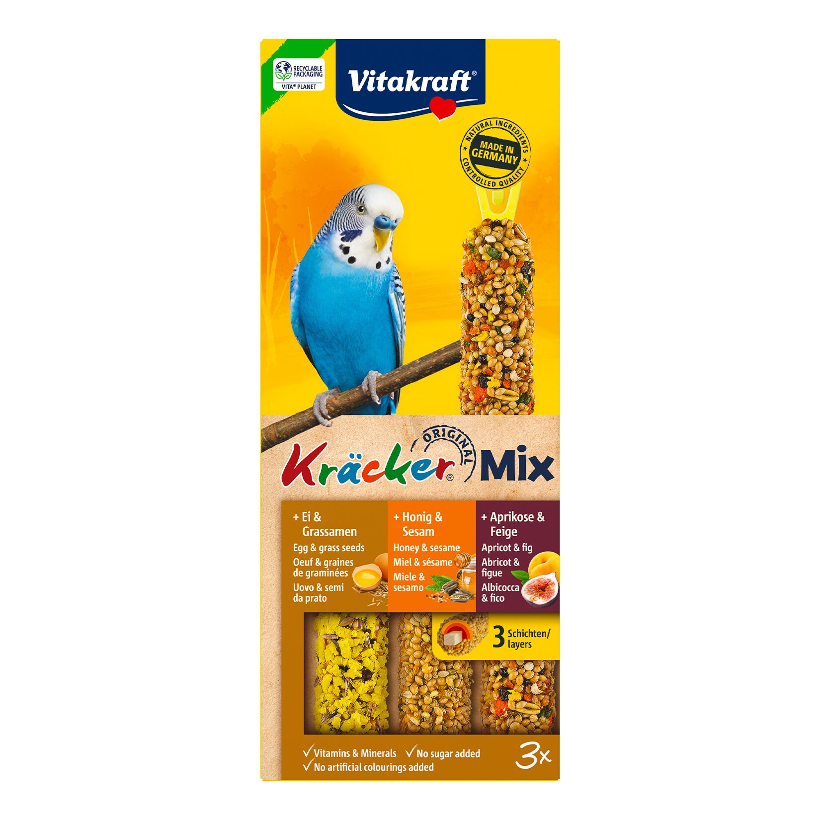 Vitakraft Wellensittich Kräcker Mix 80g, 10er Pack