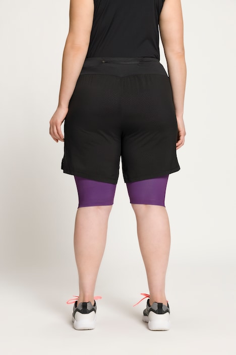 2-in-1-Shorts, Innen-Leggings, Zipptasche