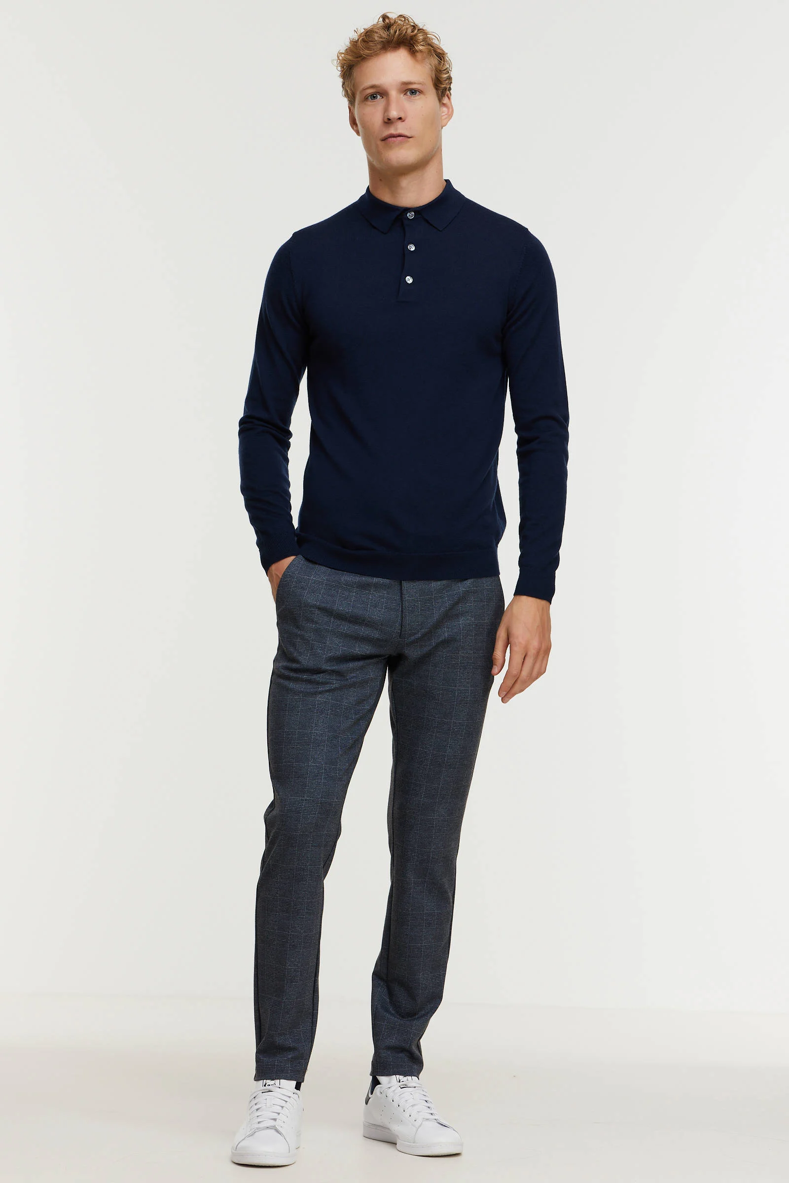 ONLY & SONS geruite regular fit broek ONSMARK blauw