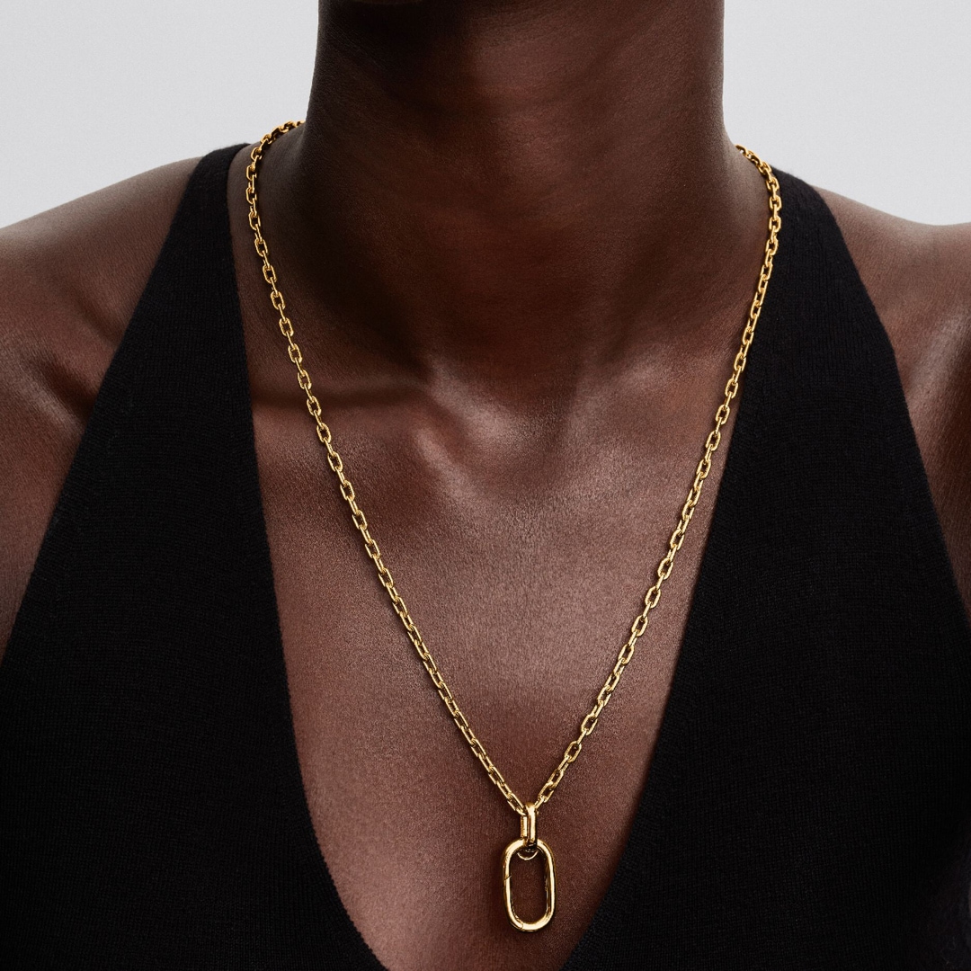 Pandora Gold ME Gliederhalskette mit aufklappbaren Grossen Gliedern