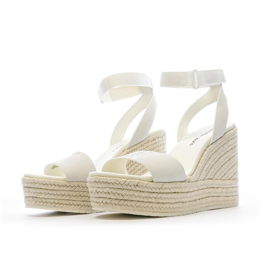 Calvin Klein Jeans Sandales Compensées Blanc Femme Calvin Klein Jeans Wedge Sandal