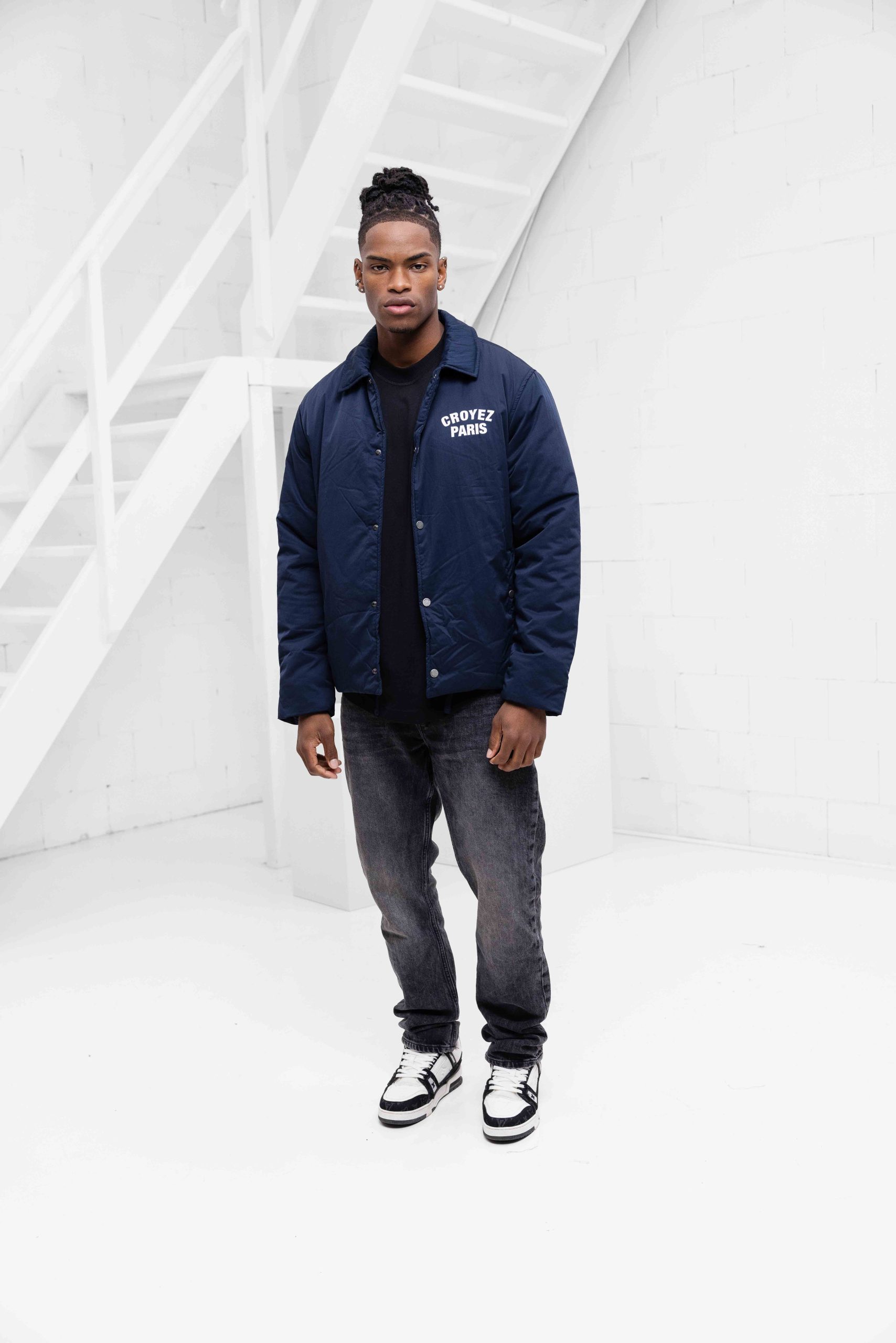 Croyez Paris Padded Coach Jas Heren Donkerblauw