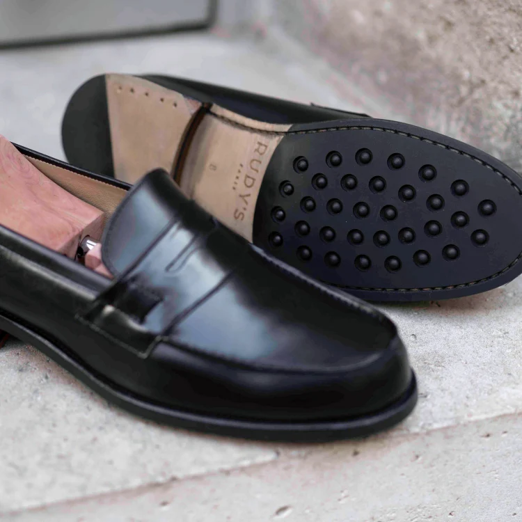 Maker-Mocassin en cuir noir