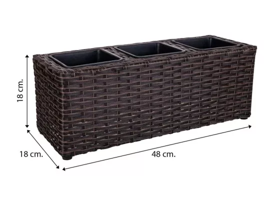 Cache-pot en rotin marron 48x18x18h