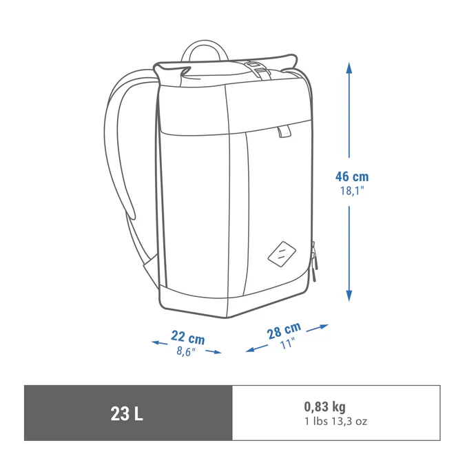 Decathlon Quechua - Mochila de caminhada Quechua 23L - NH Escape 500 Rolltop