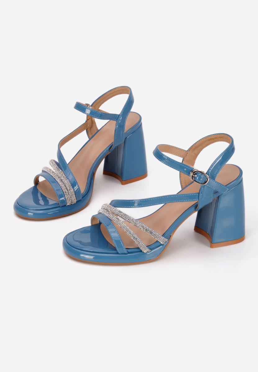 Sandales à talon épais bleus Bogdana