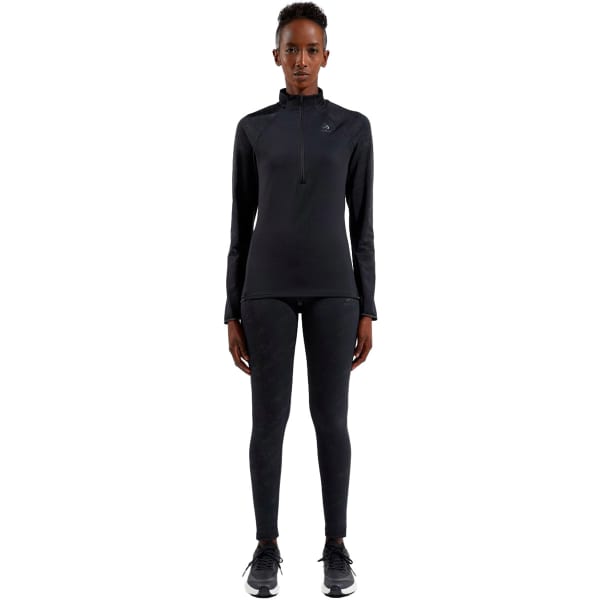 Collant running ODLO ZEROWEIGHT PRINT REFLECTIVE TIGHTS W BLACK