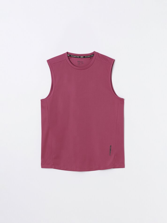 Camiseta esportiva sem mangas - Rosa Pó