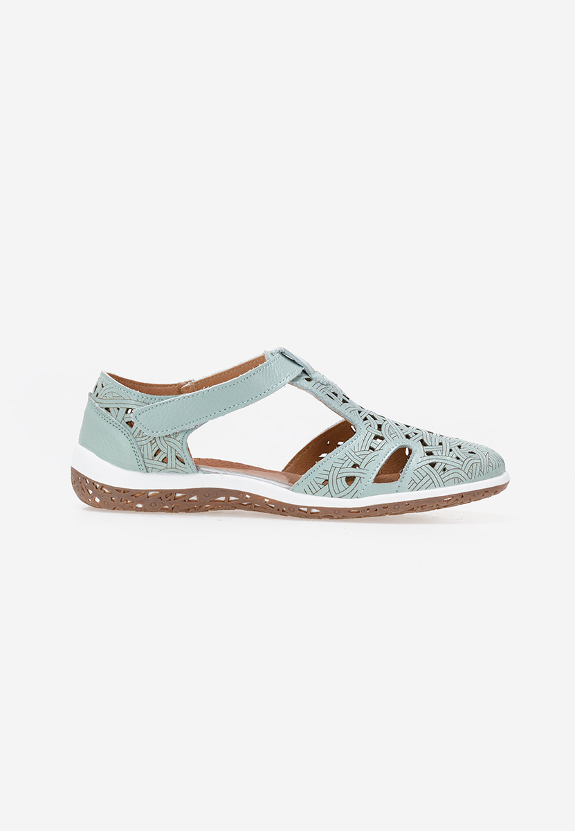 Ballerines femme en cuir bleus Mihely