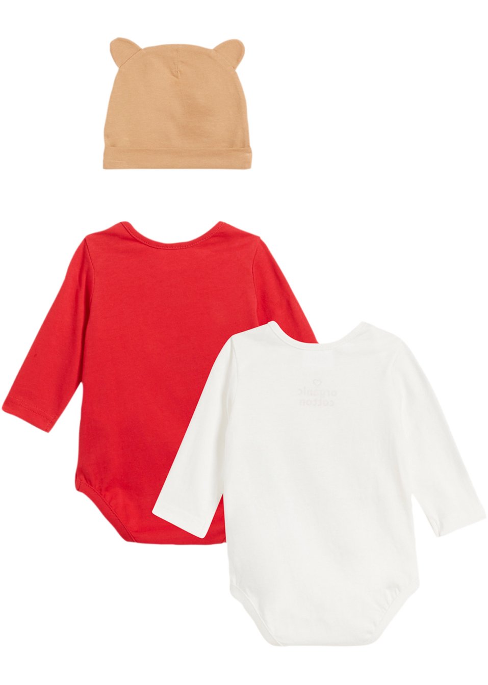 Body bébé manches longues + bonnet (ens. 3 pces.)